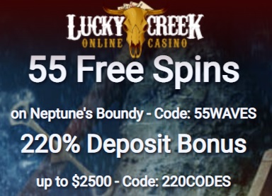 Lucky Creek Casino No Deposit Bonus Codes 55 Free Spins